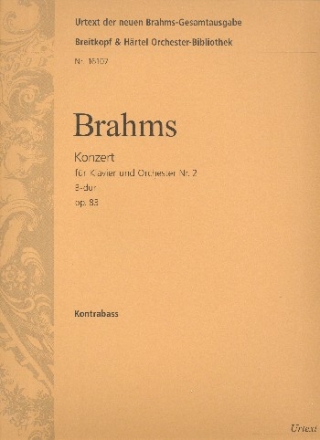 Konzert B-Dur Nr.2 op.83 fr Klavier und Orchester Kontrabass