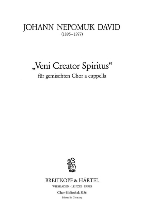 Veni Creator Spiritus fr gem Chor Chorpartitur