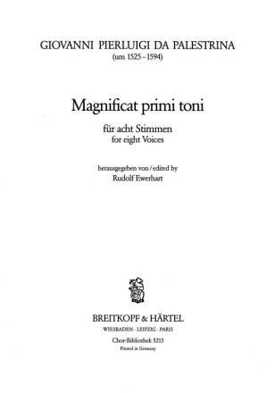 Palestrina, Giovanni Pierl da Magnificat primi toni fr 2 gem Chre Chorpartitur