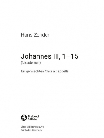 Johannes III, 1-15 fr gem Chor a cappella Chorpartitur