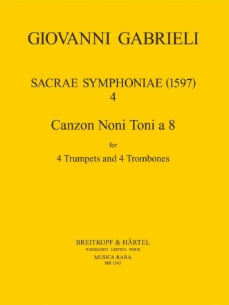 Sacrae Symphoniae (1597) Nr.4 for 4 trumpets and 4 trombones score and parts