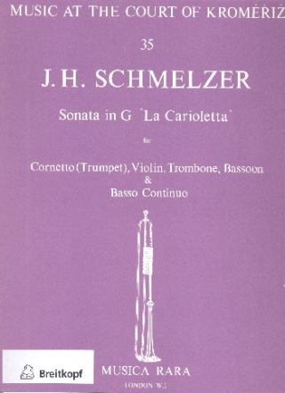 Sonate 'La Carioletta' for cornetto (trumpet), violin, trombone, bassoon and bc score and parts