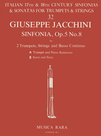 Jacchini, Giuseppe Sinfonia in D op. 5 Nr. 8 fr Trompete, Streicher und Bc Stimmen