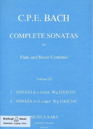 Complete Sonatas vol.3 for flute and bc