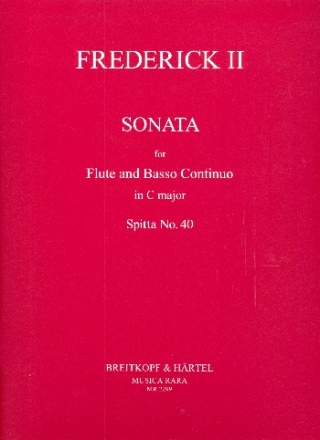 Sonate C-Dur Spitta40 fr Flte und Bc Partitur und Stimmen (Bc ausgesetzt)