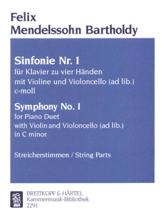 Sinfonie c-Moll Nr.1 fr Klavier zu 4 Hnden, Violine und Violoncello Streicherstimmen