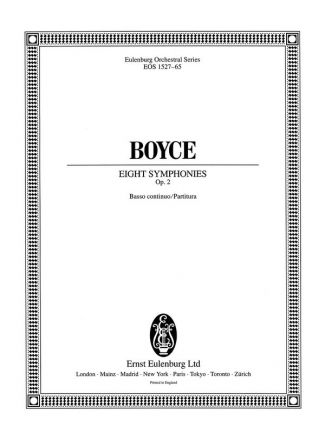 W.Boyce, 8 Symphonies op. 2 fr Orchester Partitur