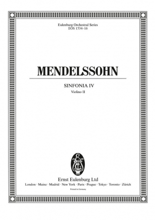 Mendelssohn-Bartholdy, Sinfonia IV c-moll fr Streichorchester Violine 2