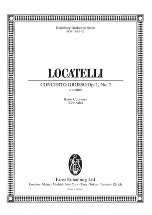 Locatelli, Pietro, Concerto Grosso op. 1/7 fr 2 Violinen, Viola, Violoncello und Streichorchester Basso continuo