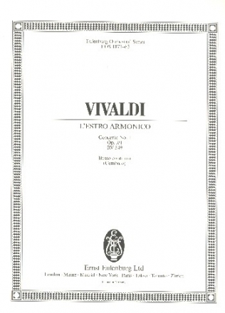 Konzert D-Dur op.3,1 RV549 fr 4 Violinen, Streicher und Bc Cembalo