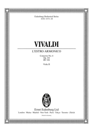 L'Estro Armonico op. 3/4 RV 550 fr Streichorchester mit 4 Violinen Einzelstimme Viola II