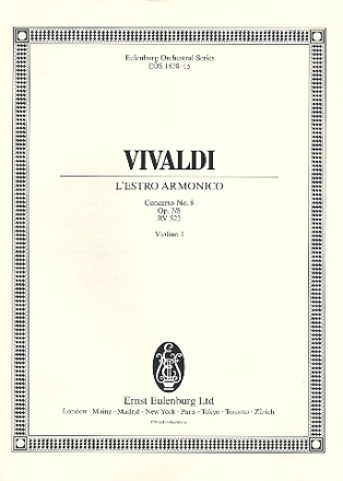 Konzert a-Moll op.3,8 L'Estro Armonico RV522 fr 2 Violinen, Streicher und Bc Violine 1