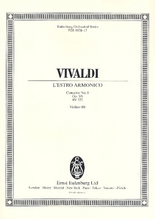 Konzert a-Moll op.3,8 L'Estro Armonico RV522 fr 2 Violinen, Streicher und Bc Violine 3