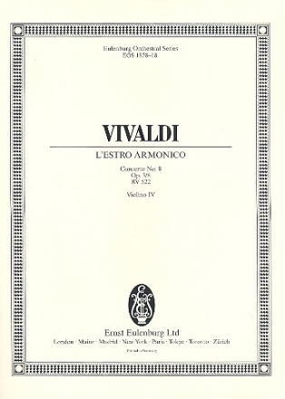 Konzert a-Moll op.3,8 L'Estro Armonico RV522 fr 2 Violinen, Streicher und Bc Violine 4