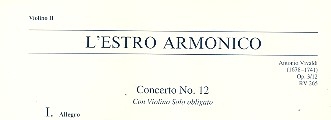 Konzert E-Dur L'Estro Armonico op.3,12 RV265 fr Violine, Streicher und Bc Violine 2