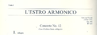 Konzert E-Dur L'Estro Armonico op.3,12 RV265 fr Violine, Streicher und Bc Viola 1