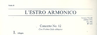 Konzert E-Dur L'Estro Armonico op.3,12 RV265 fr Violine, Streicher und Bc Viola 2