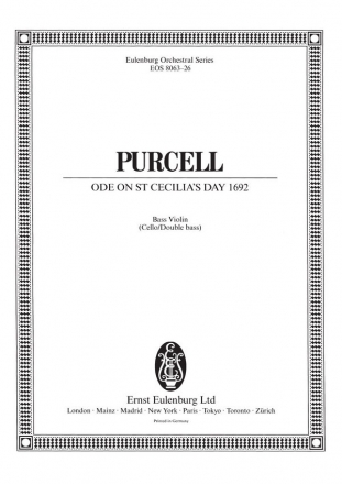 Purcell, Henry, Ode on St. Cecilia's Day 1692 fr Soli, gem Chor und Orchester Violoncello/Kontrabass