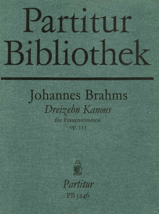 13 Kanons op.113 fr Frauenchor a cappella Partitur