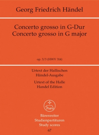 TP67  G.Fr.Hndel, Concerto grosso G-Dur op.3/3 HWV314  Studienpartitur