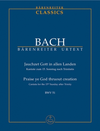 Jauchzet Gott in allen Landen Kantate Nr.51 BWV51 Studienpartitur (dt)