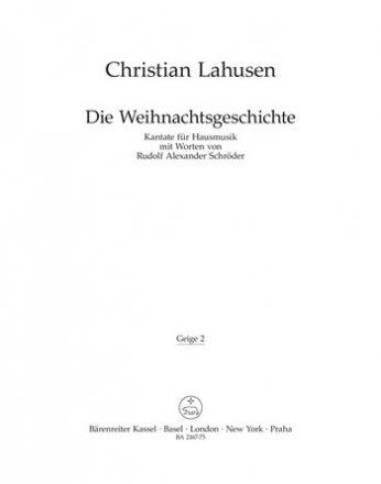 Die Weihnachtsgeschichte fr gem Chor und Instrumente Violine 2