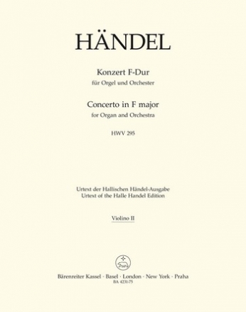 Konzert F-Dur Nr.13 HWV295 fr Orgel und Orchester Violine 2