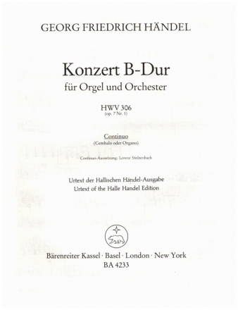 Konzert B-Dur op.7/1 HWV306 fr Orgel (Cembalo) und Orchester Cembalo/Orgel/Basso continuo