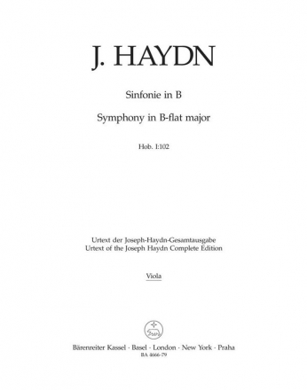 Haydn, Joseph Londoner Sinfonie - Hob.I:102 Stimme(n), Urtextausgabe Va