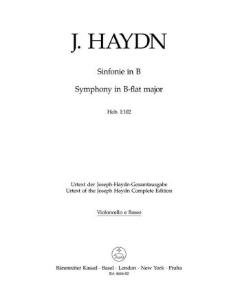 Haydn, Joseph Londoner Sinfonie - Hob.I:102 Stimme(n), Urtextausgabe Vc/KB