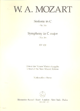 Sinfonie C-Dur Nr.16 KV128 fr Orchester Violoncello/Kontrabass