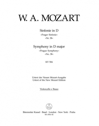 Sinfonie D-Dur Nr.38 KV504 (Prager Sinfonie) fr Orchester Violoncello/Kontrabass