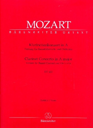 Konzert A-Dur KV622 fr Bassettklarinette und Orchester Partitur