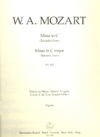 Messe C-Dur KV167 fr Soli, gem Chor und Orchester Orgel (Bc ausgesetzt)