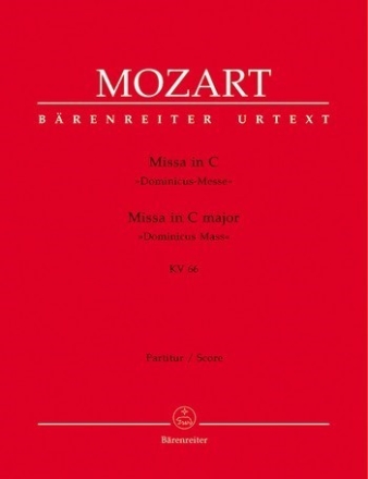 Missa - KV 66 Partitur, Urtextausgabe Soli/GemCh/Orch