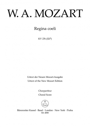 Regina coeli - KV 276 (321b) Chorpartitur, Urtextausgabe GemCh-SATB