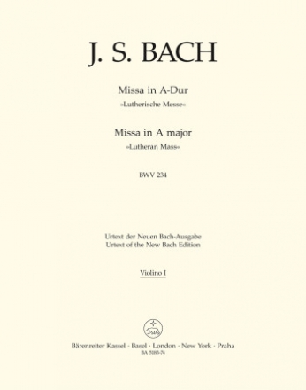 Missa - BWV 234 Stimme(n), Urtextausgabe V1