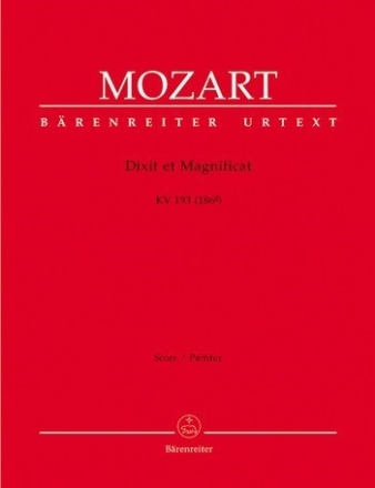 Dixit et Magnificat - KV 193 (186g) Partitur, Urtextausgabe Soli/GemCh/Orch