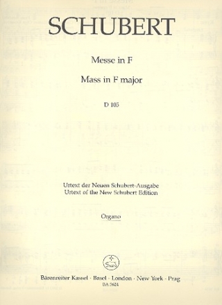 Messe F-Dur D105 fr Soli, gem Chor und Orchester Orgel