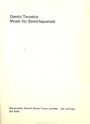 Musik fr Streichquartett Spielpartitur (Verlagskopie)