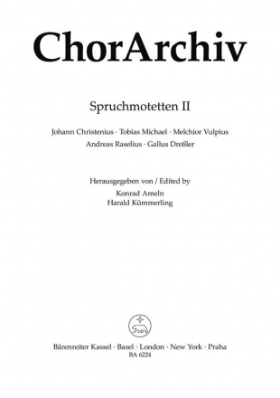 :Spruchmotetten, Heft 2 5 Kompositionen des 16. und 17. Jahrhunderts zum Stephanstag, Altjahre Chorpartitur, Sammelband GemCh