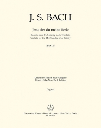 Jesu der du meine Seele Kantate Nr.78 BWV78 Orgel