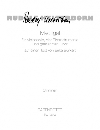 Madrigal - Stimmensatz GemCh-SATB/Vc/Klar/Klar-B/Hn/Trp-c/Pos