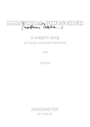 a twilight's song - Stimmensatz Va/Vc/Fl-B/Klar-B/Hfe/Klav/Schlgz