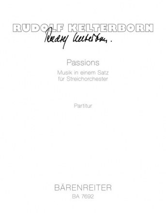 Passions Musik in einem Satz fr Streichorchester Partitur StrOrch