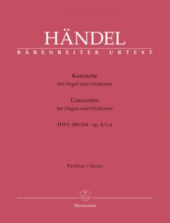 Konzerte op.4 Nr.1-6 fr Orgel und Orchester Partitur (6 Hefte)