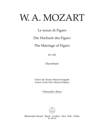 Ouvertre zu Le nozze di Figaro KV492 fr Orchester Violoncello/Kontrabass