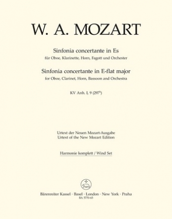 Sinfonia concertante Es-Dur KV Anh. I,9 (KV297b) fr Oboe, Klarinette, Horn, Fagott und Orchester Harmoniestimmen