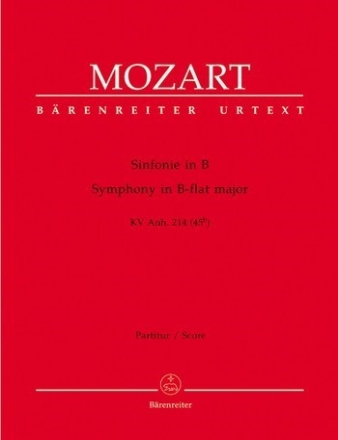 Sinfonie - KV Anh. 214 (45b) Partitur, Urtextausgabe Orch