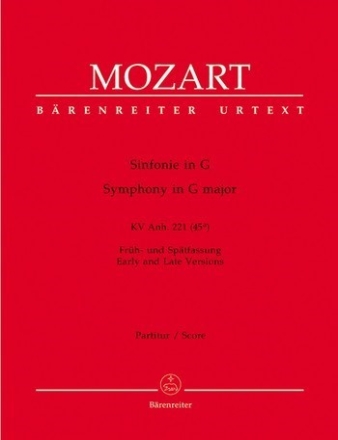 Sinfonie Frh- und Sptfassung KV Anh. 221 (45a) Partitur, Urtextausgabe Orch